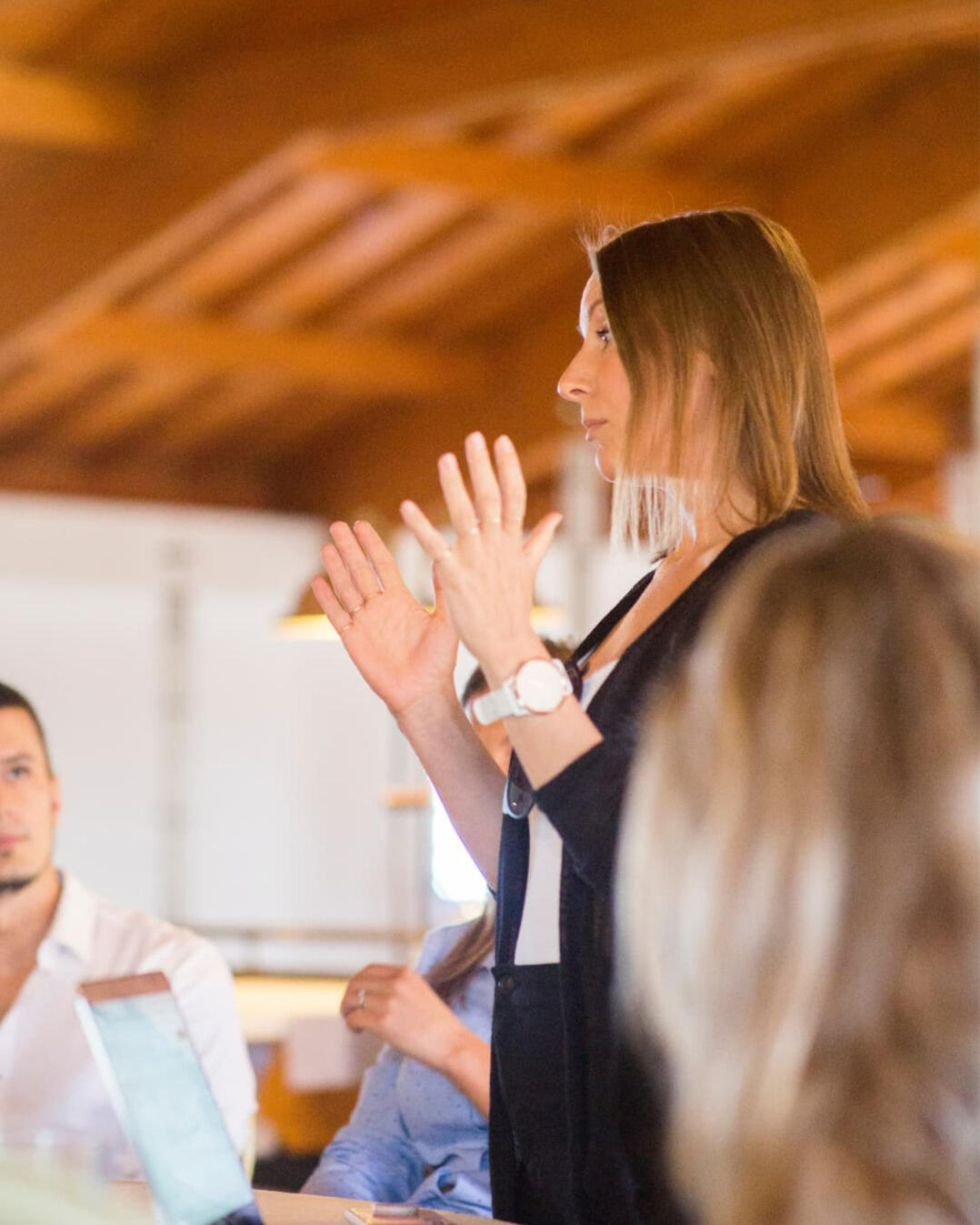 Andrea Endres interviewing Kai Gonzalez, owner of Alberto Donor